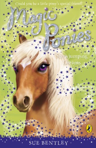 Book cover featuring a golden pony with a flowing mane, titled “Magic Ponies.”
