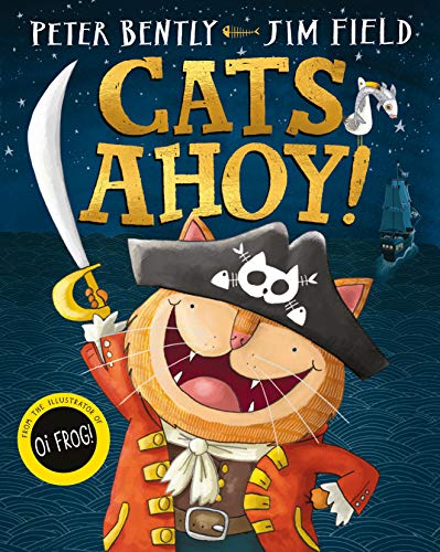 Book cover: orange pirate cat with sword, ship in background.