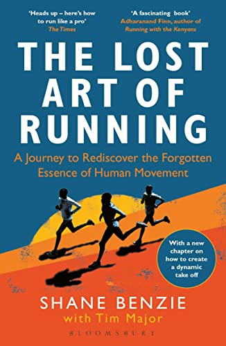 Book cover featuring three silhouetted runners against a sunset gradient.