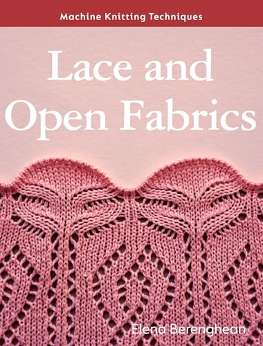 Book cover: “Lace and Open Fabrics” with pink knitted lace detail.