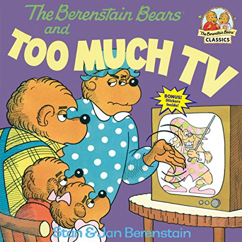 Berenstain Bears book cover depicting a family watching television.