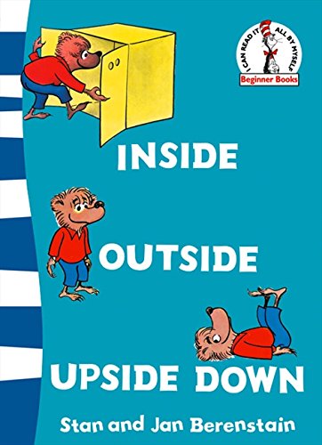 Book cover with bears playfully positioned inside, outside, and upside down.