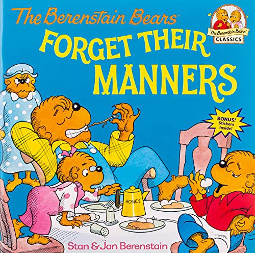 Berenstain Bears book cover depicting a bear family with poor table manners.