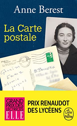 Book cover featuring a vintage postcard, a black and white portrait, and award text.