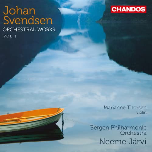 CD cover: landscape with boat, text naming Svendsen, orchestra, and artists.