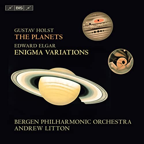 CD cover with planetary imagery, composers Holst and Elgar listed.