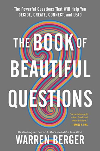 Book cover with a multicolored spiral question mark on a gray background.