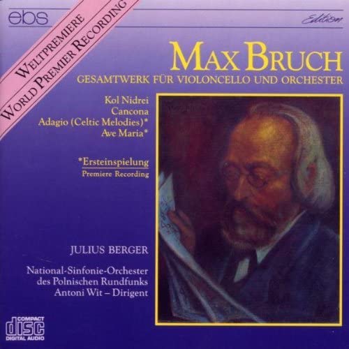 CD cover featuring a portrait of composer Max Bruch with musical scores.