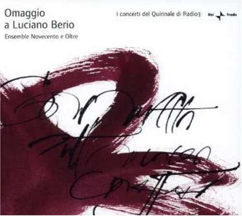 CD cover for Luciano Berio’s “Omaggio A Luciano Berio” with abstract red brushstrokes.