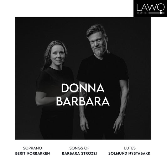 Black and white CD cover featuring a soprano and lutenist.