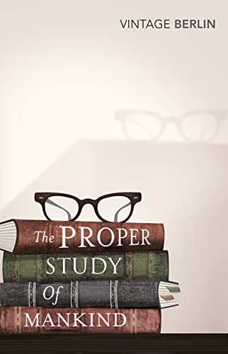 Book cover with glasses and stacked books, titled “The Proper Study Of Mankind.”