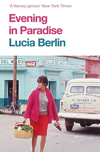 Book cover featuring a woman in a pink jacket carrying a basket near buildings.