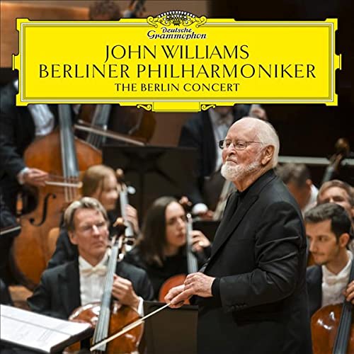 CD cover: John Williams conducting the Berliner Philharmoniker orchestra.