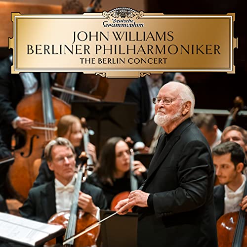 John Williams conducting the Berliner Philharmoniker orchestra in concert.