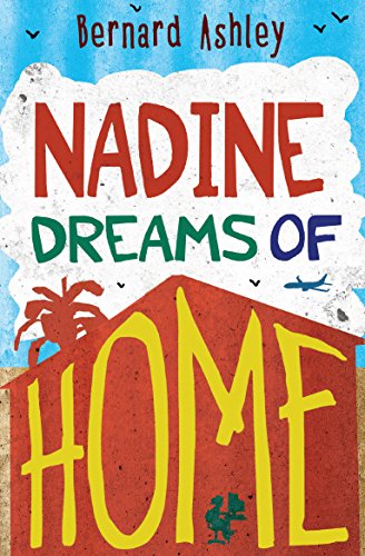 Book cover with bold red and yellow text, a house, and a palm tree.