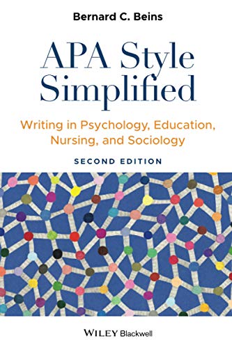 Book cover: "APA Style Simplified" second edition, blue and patterned.