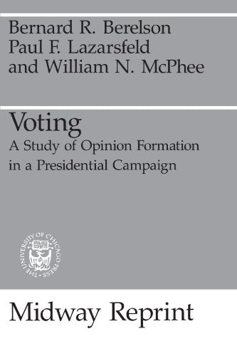Book cover: “Voting,” a study on opinion formation, gray background.