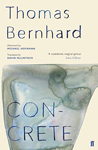 Book cover for "Concrete" by Thomas Bernhard with abstract watercolor art.
