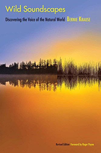 Book cover with a forest reflection and sound wave graphic.