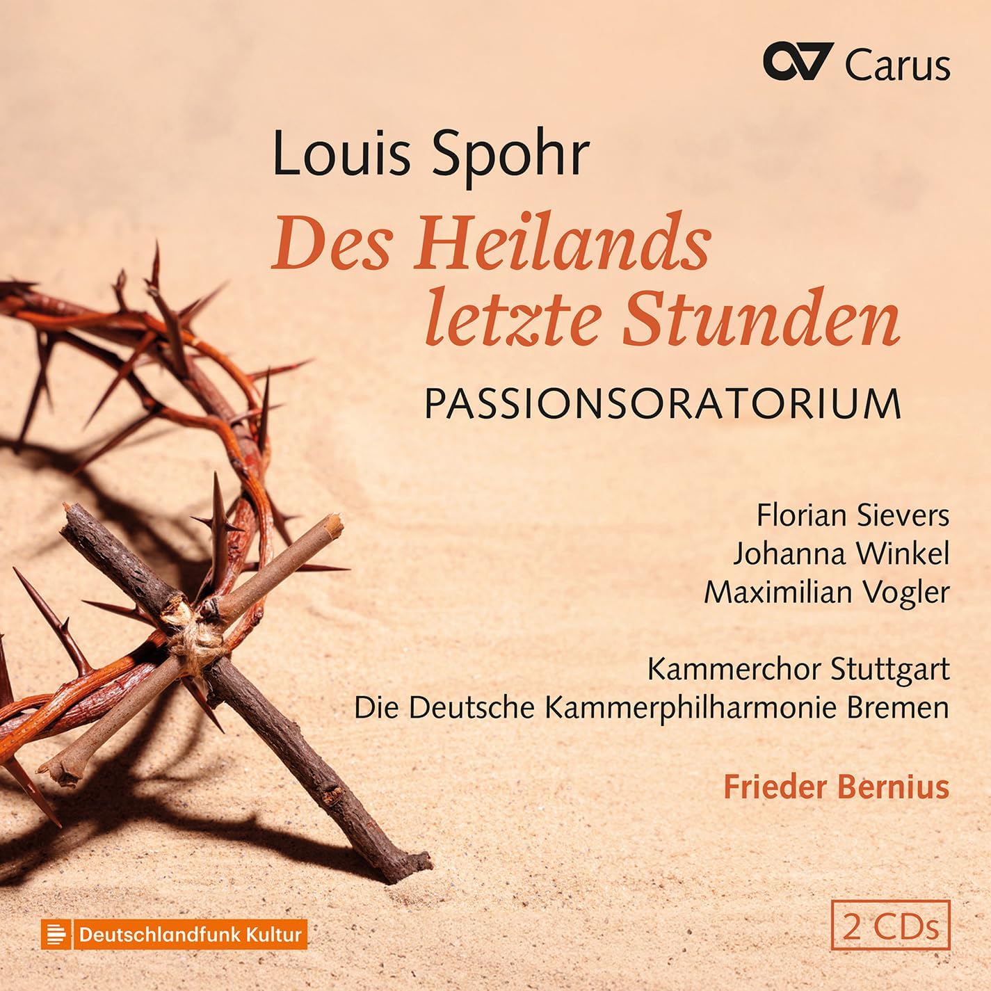 CD cover for Spohr’s Passionsoratorium with a thorny branch image.