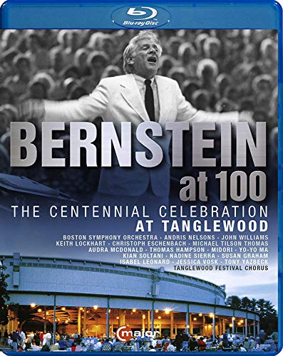 "Blu-ray case cover featuring Leonard Bernstein and a concert venue with audience."