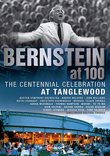 DVD cover for "Bernstein at 100" featuring Leonard Bernstein conducting.