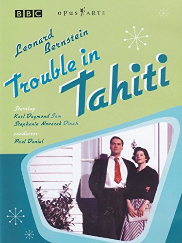 DVD cover for "Trouble in Tahiti" with a 1950s couple on the front.