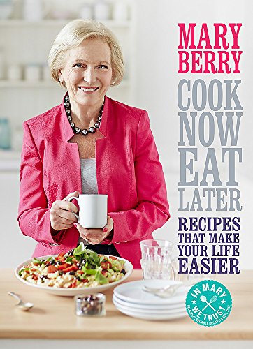 Mary Berry cookbook cover with salad, glasses, and stacked plates.