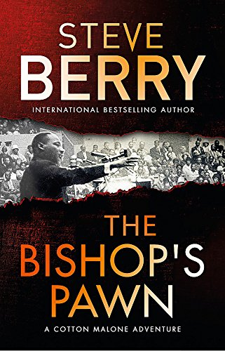 Book cover for The Bishop's Pawn by Steve Berry featuring a black and white photo.
