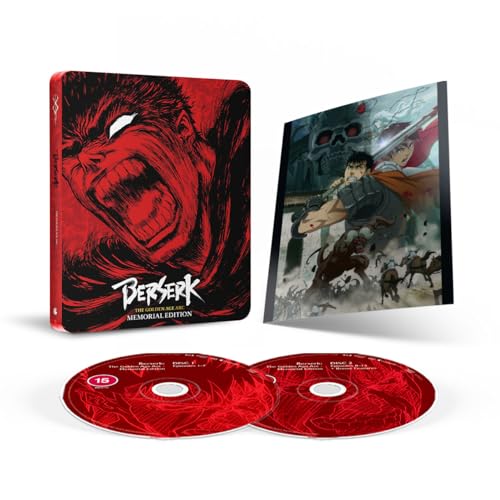 Berserk Blu-ray set with steelbook case, discs, and cover art.