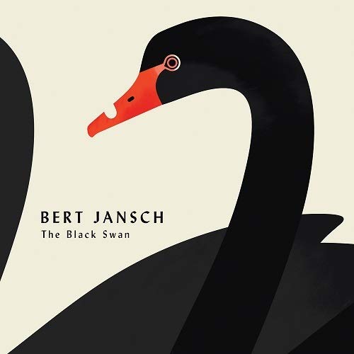 Black swan illustration with text “Bert Jansch, The Black Swan”.