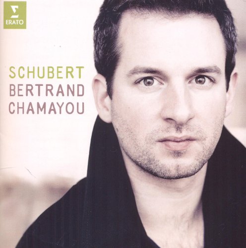 CD cover featuring a close-up of a man with text "Schubert Bertrand Chamayou."