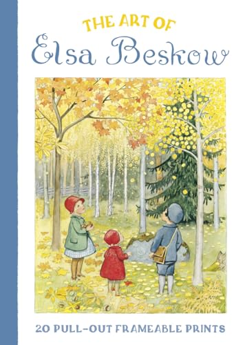 Vintage illustration of three children in a golden autumn forest.