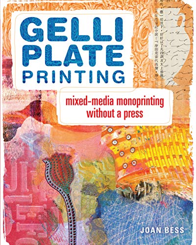 Book cover with colorful abstract art and title "Gelli Plate Printing.
