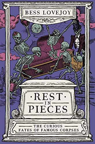 Book cover: skeletons dancing around a coffin with ornate frame.