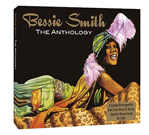 Bessie Smith album cover featuring a smiling singer in feathered headwear.