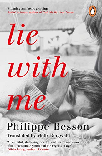 Book cover featuring a black and white photo of two people lying in grass.