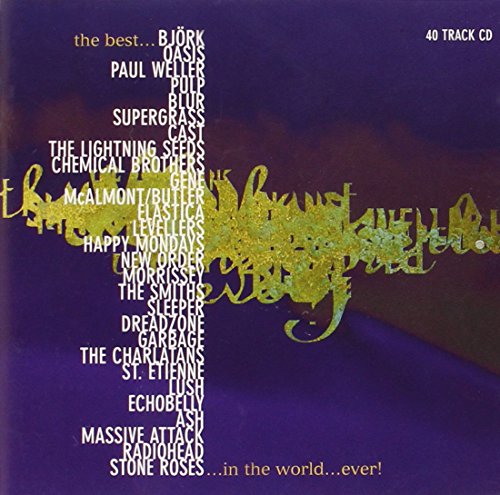 CD cover with artist names in gold text on a purple background.