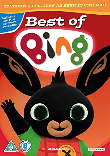 DVD cover featuring Bing, a black and white cartoon bunny waving.