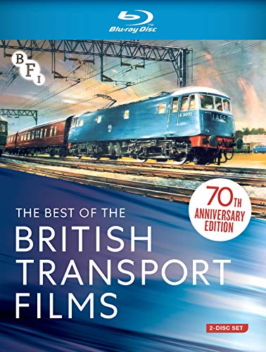 Blu-ray cover featuring a blue diesel locomotive and train on railway tracks.