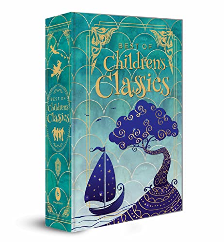 Decorative teal book cover with gold lettering, a ship, and a tree.