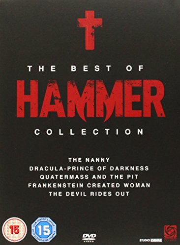 DVD cover for "The Best of Hammer" horror film collection, black background.