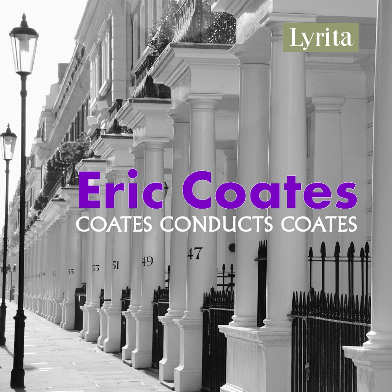 CD cover: a row of London townhouses with purple text "Eric Coates".