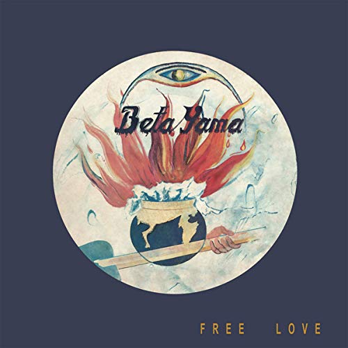 Album cover with fiery globe, eye, and band name "Beta Yama" artwork.