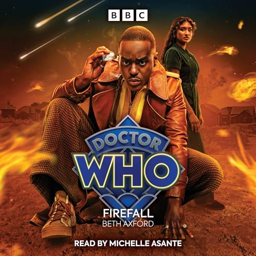 Doctor Who: Firefall cover with the 15th Doctor and companion in a fiery landscape.