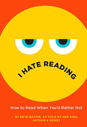 Book cover with a yellow annoyed emoji face on an orange background.