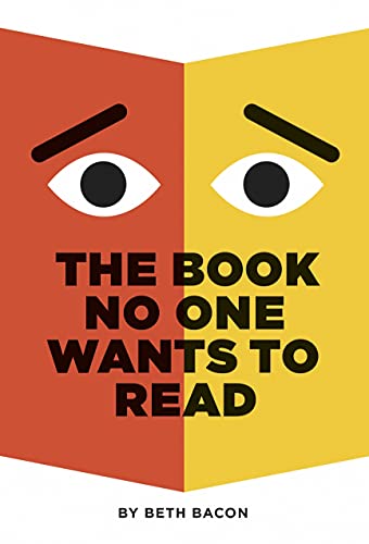 Book cover with split orange and yellow background, stylized eyes, and bold text.