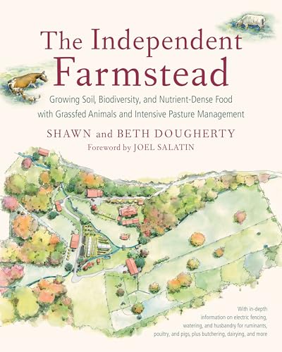 Book cover depicting a watercolor illustration of a farm landscape.