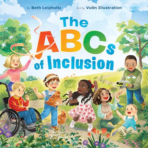 Book cover depicting diverse children playing outdoors, titled “The ABCs of Inclusion.”
