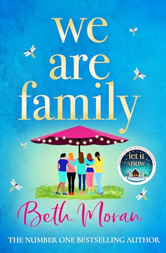 Book cover: “We Are Family” by Beth Moran, featuring figures under an umbrella.